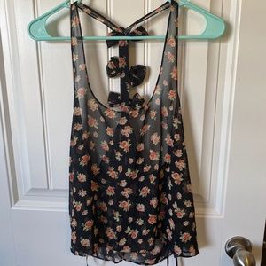 Sheer Floral Tank top